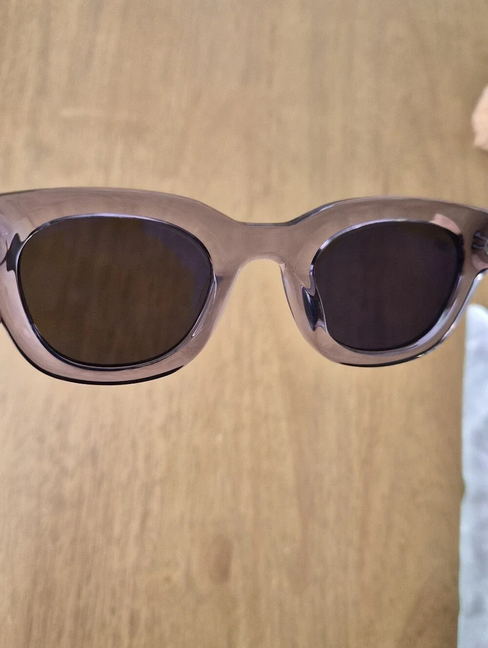 Akila Apollo Sunglasses In Cement With Oak Lenses